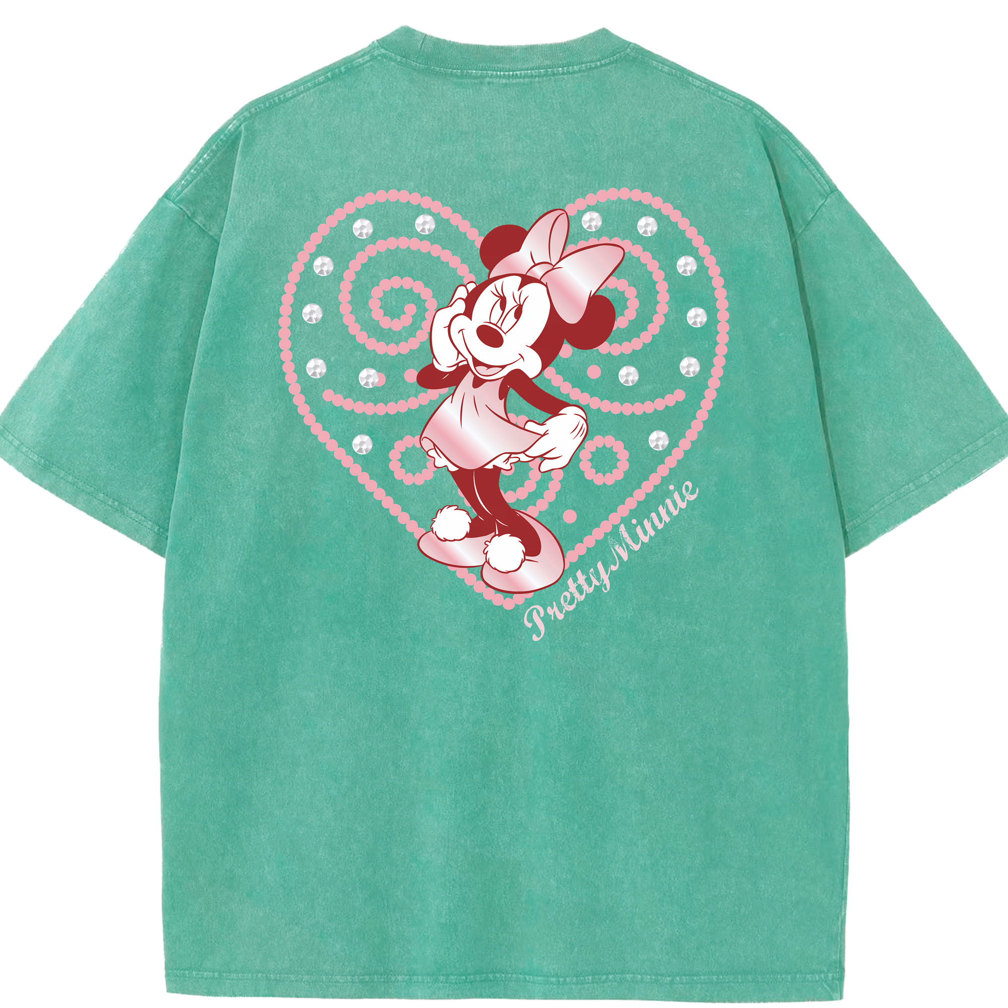（画像用） ミッキーマウス Mickey Mouse 綿100% ヴィンテージ風 半袖Tシャツ（背面プリント）